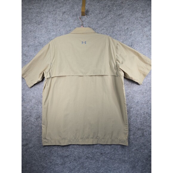 Under Armour All Seasons Gear Short Sleeve Button Up Shirt Men's XL Tan Vented - Picture 6 of 12